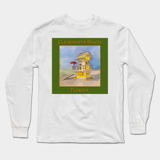 Cute lifeguard tower in Clearwater Beach Florida Long Sleeve T-Shirt